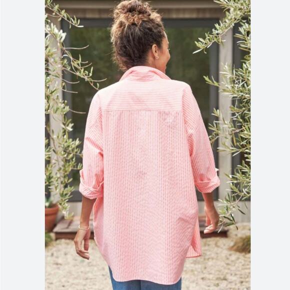 Frank & Eileen Mackenzie Button-Up Italian Oxford Neon Stripe Shirt One Size OS - Picture 9 of 15